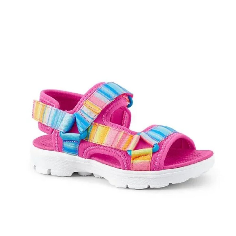Land's End Girl's Kids Pink Multi Outdoor Sport Sandals Size US 3